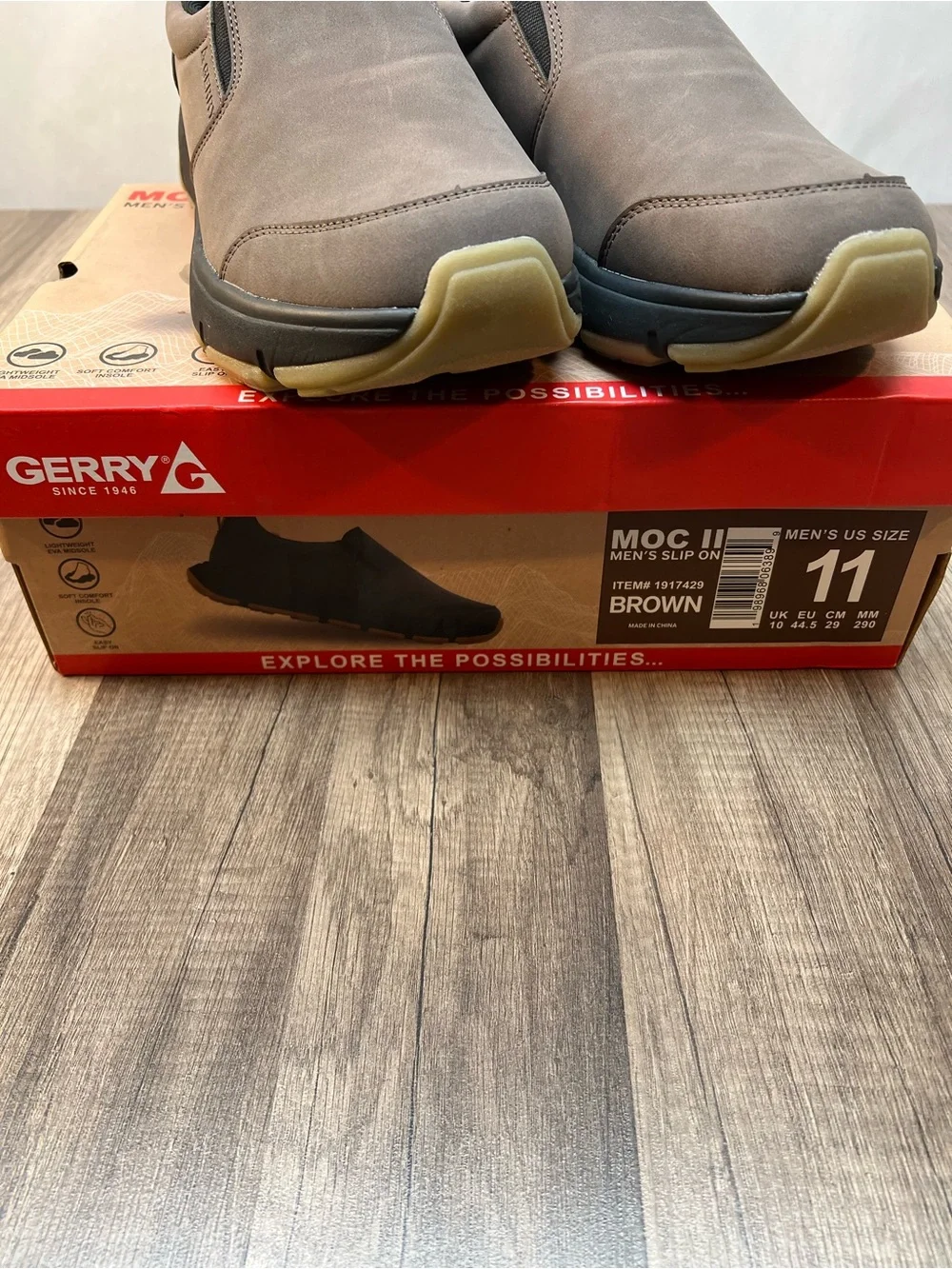 Gerry Weber Men's Gray Brown Slip-On Casual Loafer